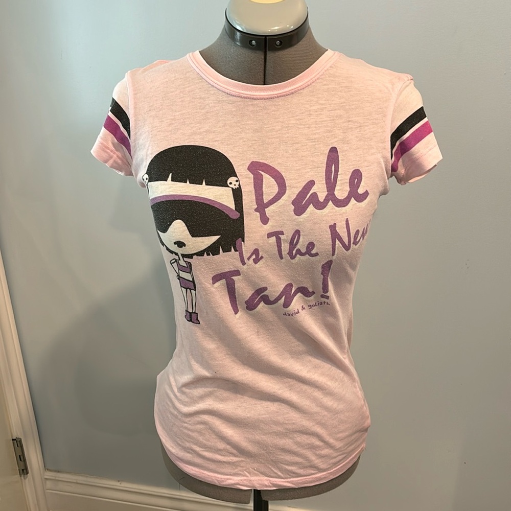 Women’s pink David and Goliath graphic print tee short sleeve sz small